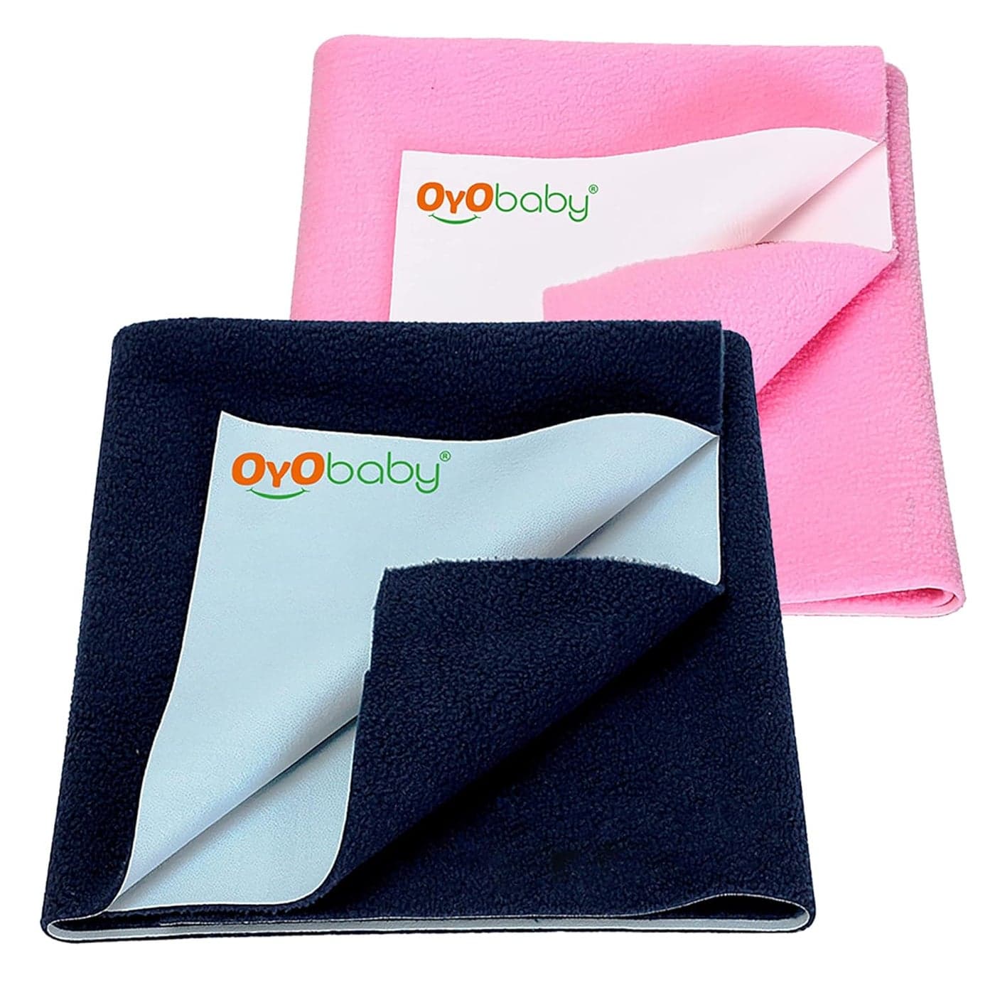 OYO BABY - Waterproof Baby Bed Protector Dry Sheets for New Born Babies - Baby Water Resistant Dry Sheet, (Medium Combo, Dark Blue + Pink)-(100cm x 70cm), Polycotton
