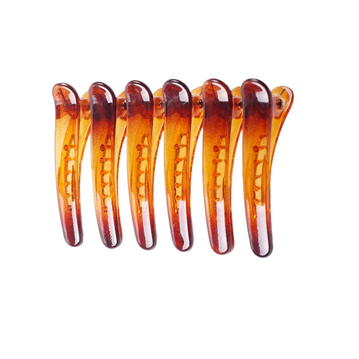 Fodattm 12PCS Professional Hairdressing Salon Duckbill Clip Plastic Non Slip Alligator Hairpin Simple Hairgrip Hair Clip Hair Barrettes for Hair Styling and Sectioning Length 3in Brown