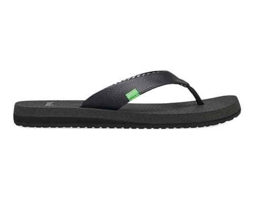 Sanuk Women's Yoga Mat Core | Flip Flops for Women | Yoga Sandals For Women | Memory Foam Footbed, Ebony, 5