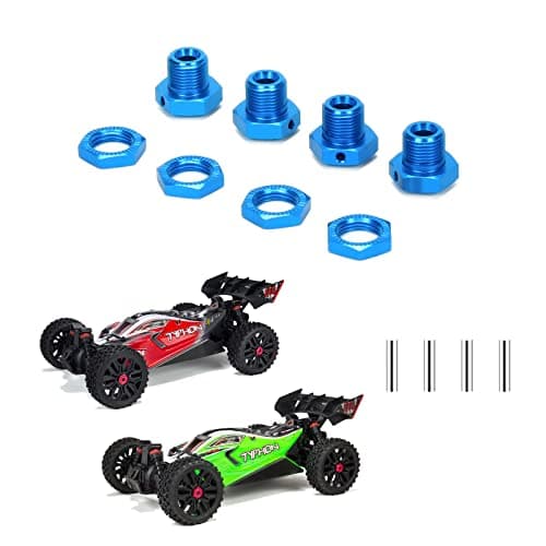 RCAWD Wheel Hex 17mm Wheel Nut for 18 arrma Typhon 4x4 3s Blx Typhon 4x4 550 Mega Upgrades Hex Wheels Hubs Adapter Aluminum Hex RC Wheels and Tires parts AR310906 AR310904 ARA310906 ARA310904 Blue