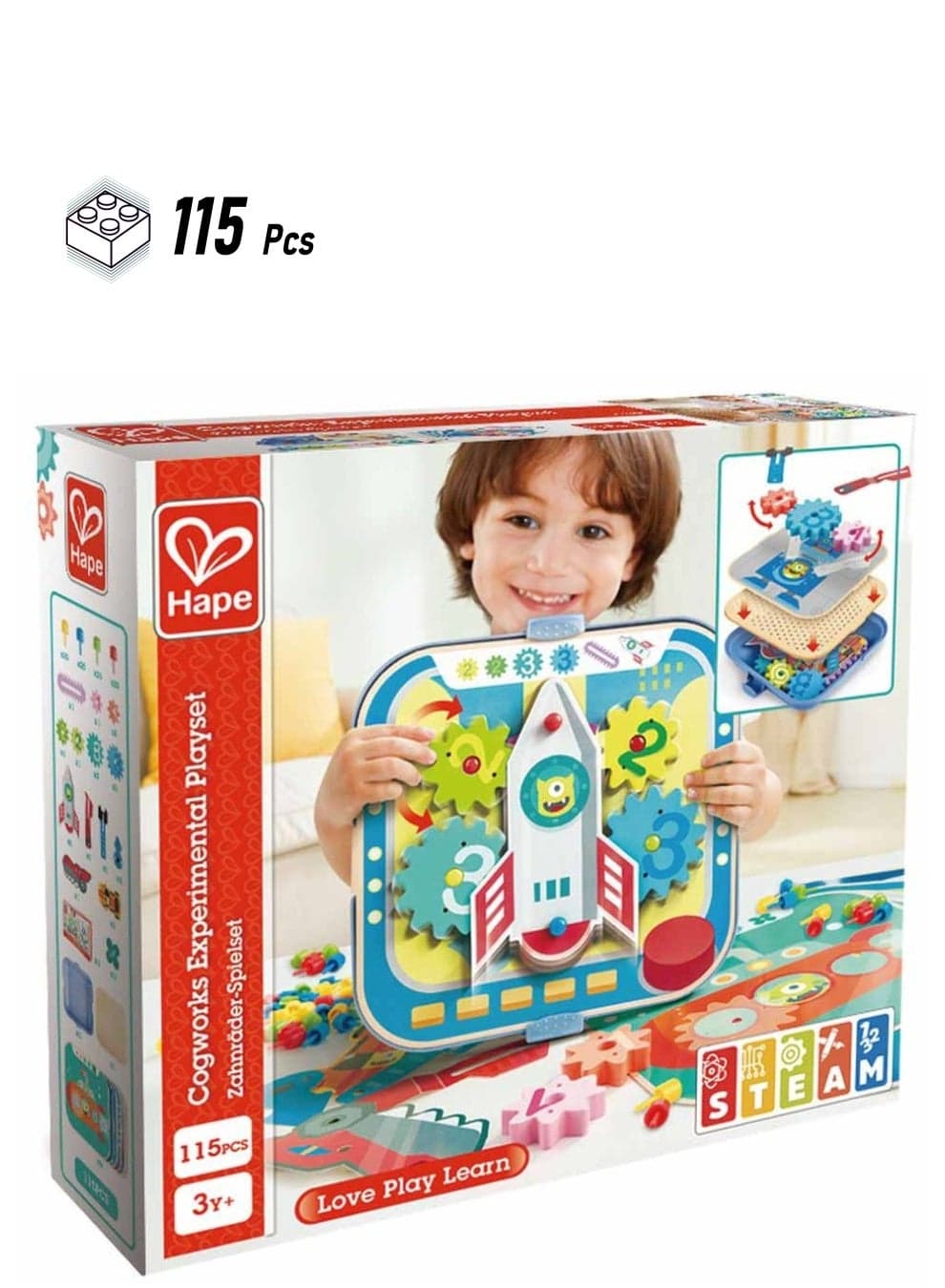 Hape Cogworks Experimental Educational Wooden Playset 115pcs