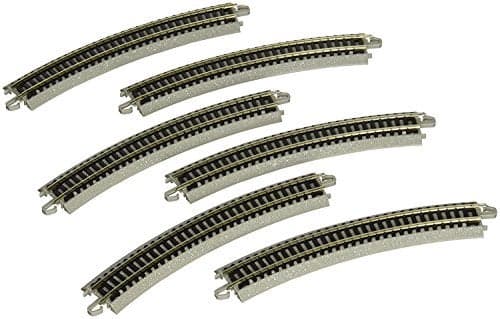 Bachmann Trains SnapFit EZ TRACK 1125 RADIUS CURVED TRACK 6card NICKEL SILVER Rail With Grey Roadbed N Scale 8