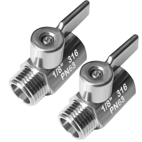 Beduan Mini Ball Valve Stainless Steel316 18 NPT Male x NPT Female Mini Ball Shutoff ValvePack of 2