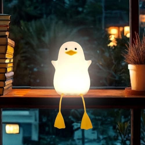 CRAE Cute Duck Night Lamp, Gifts for Women Teen Girls Baby, Kigs Seagull Night Light, Silicone Duck for Children Toddler