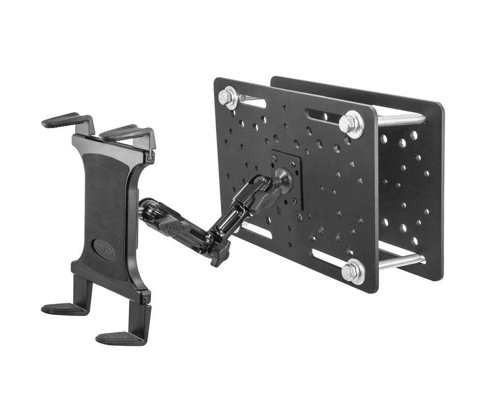 ARKON Mounts Slim-Grip Forklift Tablet Mount for Forklift Overhead Guards Adjustable Multi-Angle Arm Durable Mounting Plates for iPad, Samsung, Google, Nokia, and More