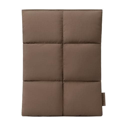 Comfyable Puffy Tablet Sleeve 7-8 Inch Compatible for iPad mini 7 2024 A17 Pro, Mini 6 2021 A15, Quilted Puffer Tablet Carrying Case for Women Men, Mocha Brown