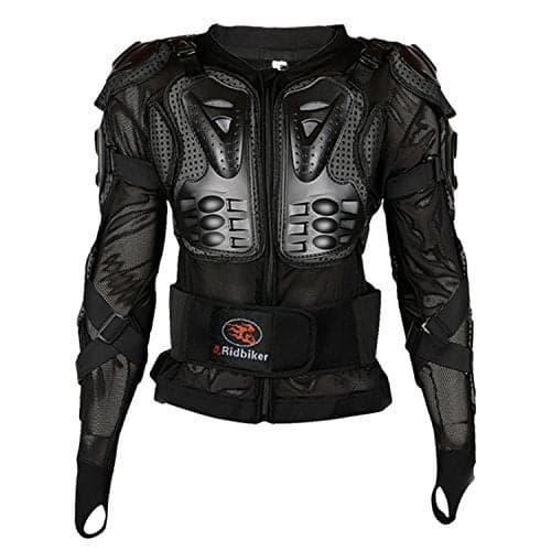 Ridbiker Motorcycle Full Body Armor Protector Removable Racing Jacket Motocross Spine Chest Motocross Protective Shirt (Black, XXL)