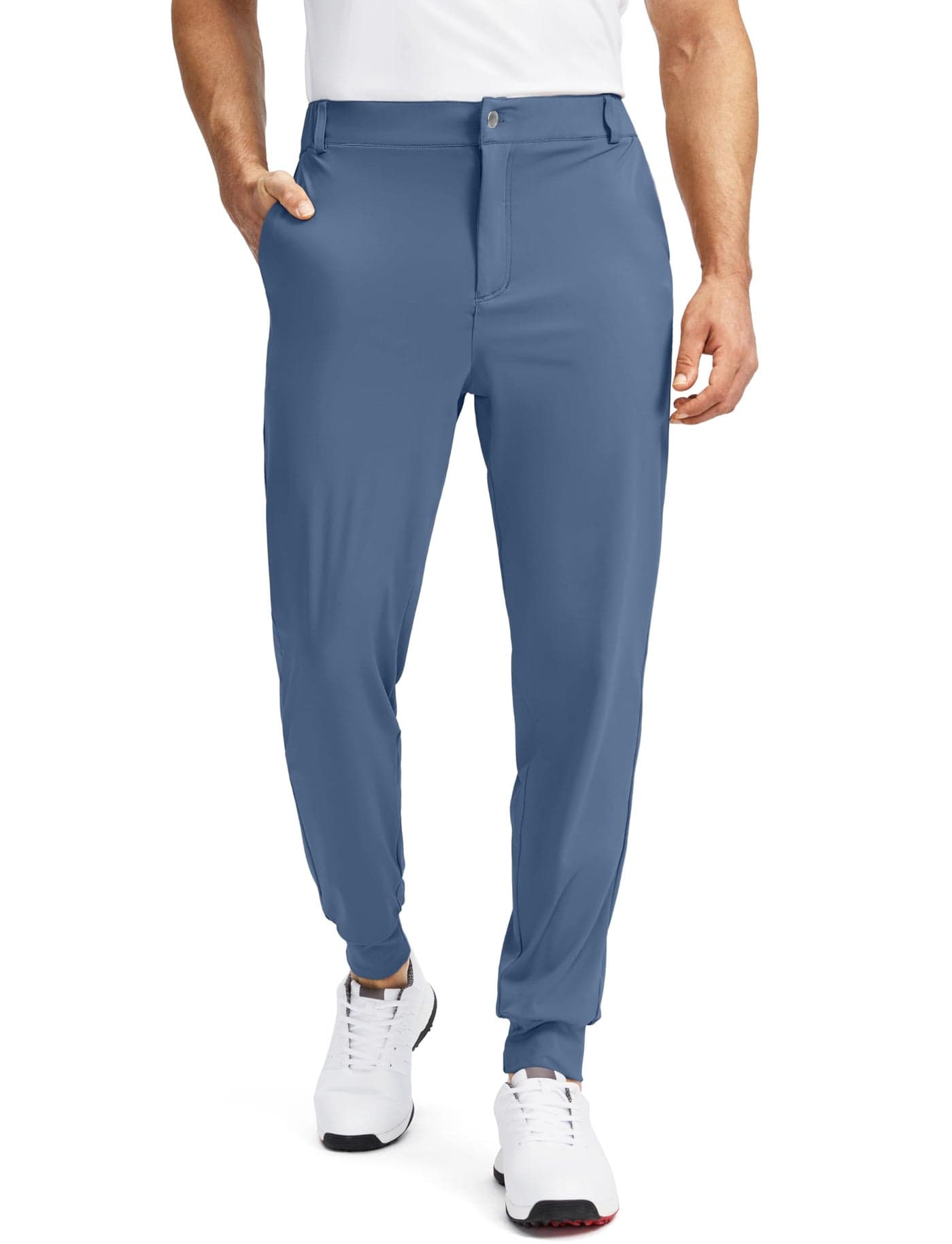 Soothfeel Mens Golf Joggers Pants with 5 Pockets Slim Fit Stretch Sweatpants Running Travel Dress Work Pants for MenSlate Blue L