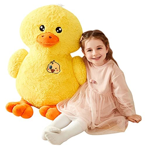 IKASA Large Duck Stuffed Animals Giant Soft Plush Toy19 Cute Huge Jumbo Fluffy Plushy Big Size Fat PlushieGifts for KidsYellow 19 inches
