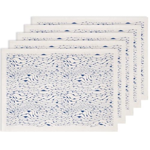 SUPERDANT 5PCS Point Line Ripple Underglaze Paper Transfer Corrugation Transfer Papers for Clay Ceramic Porcelain Under Glaze Transfers for Pottery Enamel Decals Blue Underglaze Handcrafted Gifts
