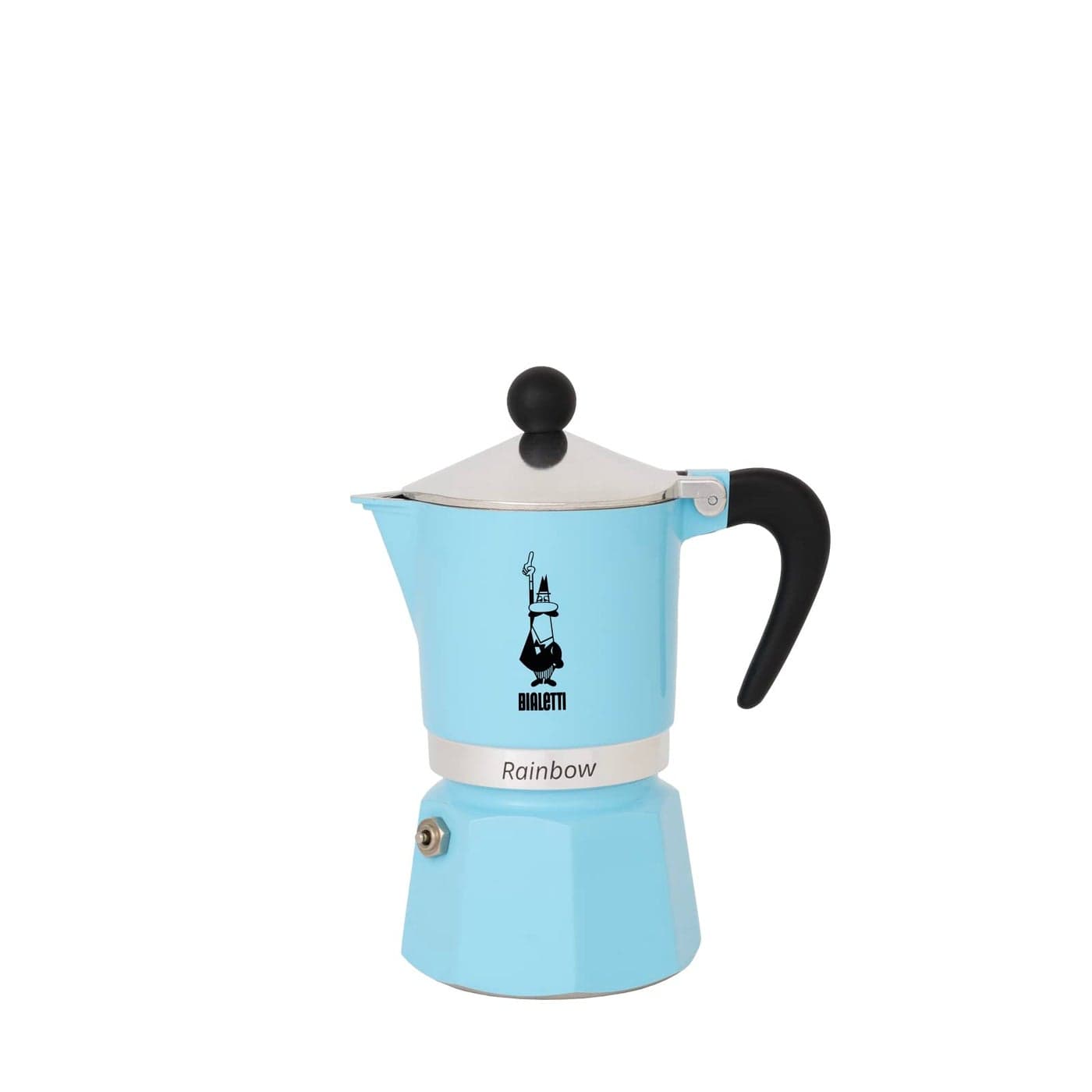 Bialetti Rainbow Stovetop Espresso Maker Moka Pot 6 Cups 84 Oz 250 Ml Aluminium Light blue