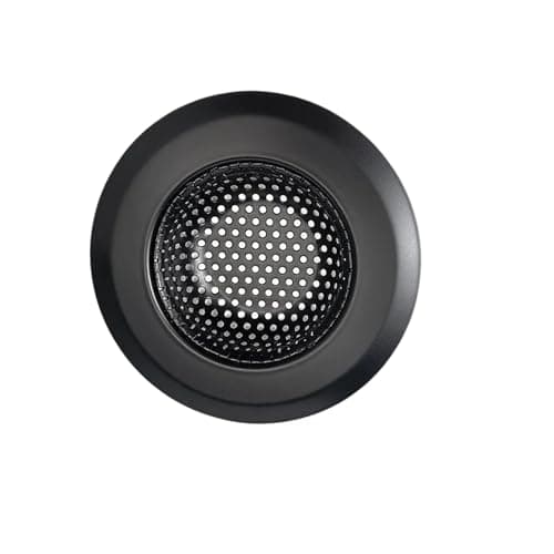 Hian Black Round Stainless Steel Kitchen Sink Strainer – Perforated Drain Filter for Food Waste & Clog Prevention | Rust-Resistant, Easy to Clean (Pack of 1)