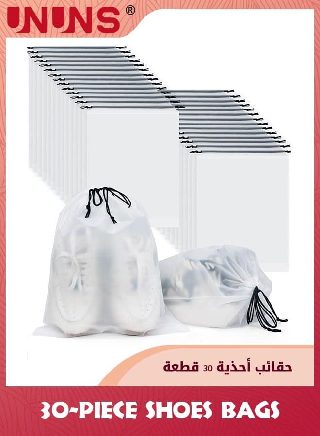 Shoe Bags For Travel,30 Pcs Transparent Drawstring Shoe Bag,Travel Item Storage Bag,Large Storage Bag For Men And Women,Shoe Storage Bags Home Travel To Carry Convenient