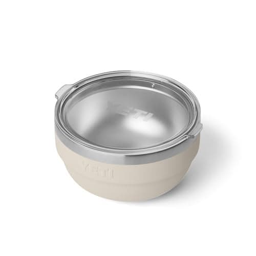 YETI Rambler Bowl Vacuum Insulated Stackable and Nestable Stainless Steel Bowl with Lid 1 Quart Cape Taupe