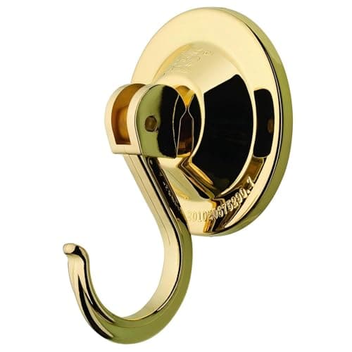 NL HOME Suction Cup Hooks for Door Wreaths, 4-Pack Waterproof and Rustproof Multiple Uses Vacuum Hooks for Shower Wall, Bathroom, Kitchen, Gold