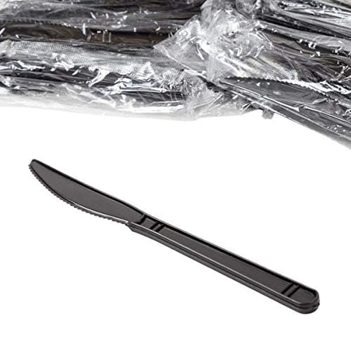 National Paper Trading Individually Wrapped Heavy Weight Plastic Knife 100 Black Knife