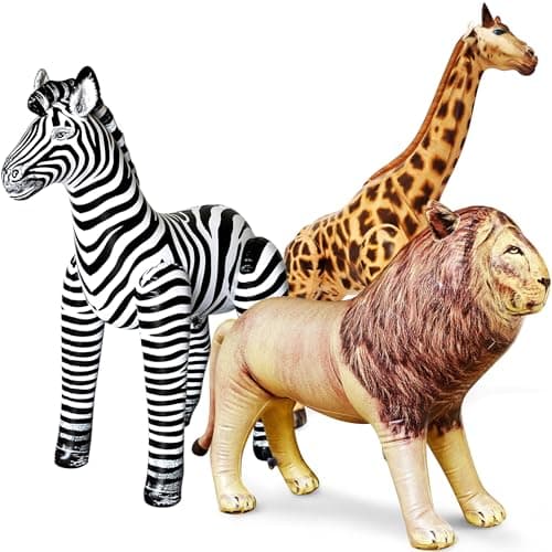 Jet Creations 3 pack Giraffe Zebra Lion safari Great for pool party decoration ANGZL