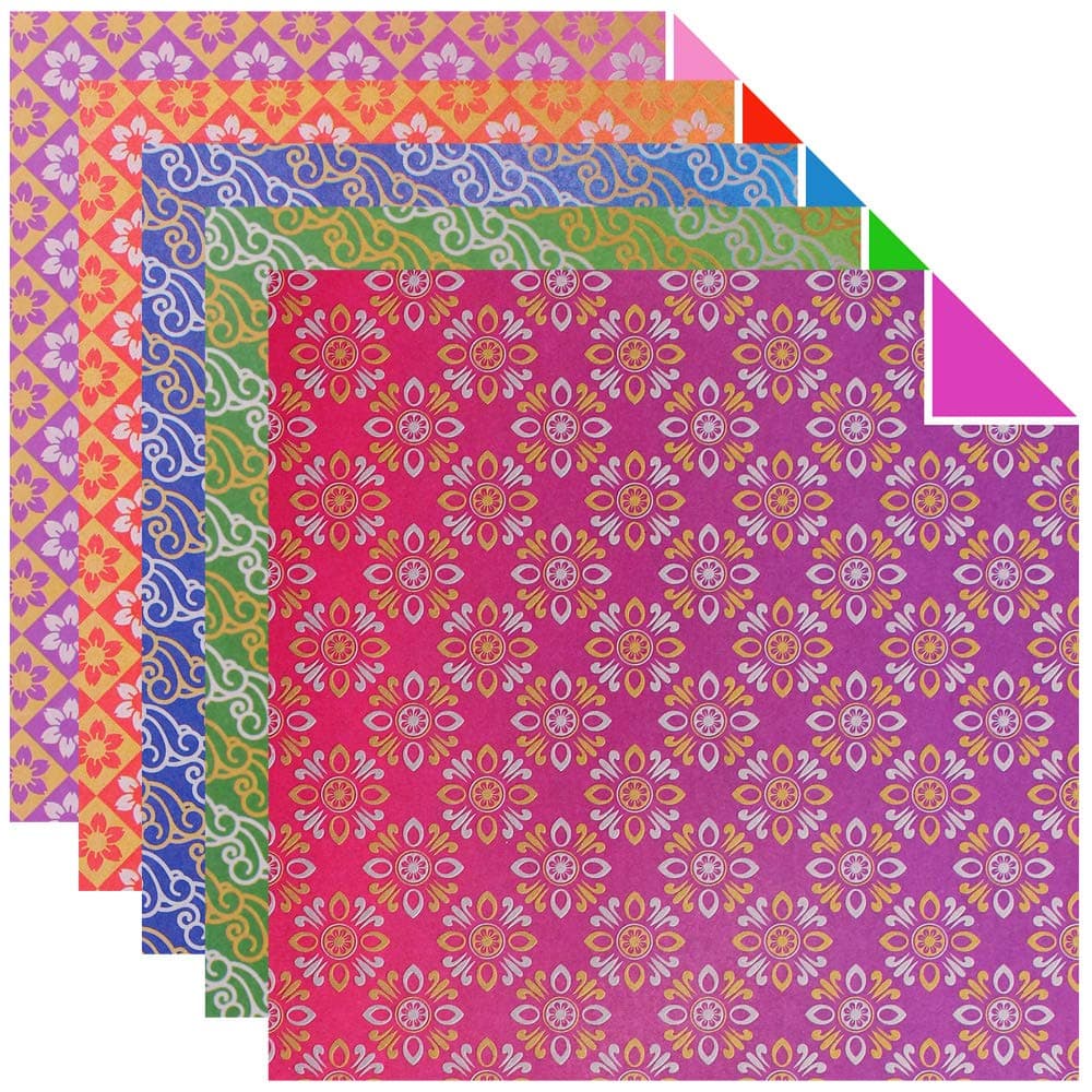 100 Sheets Double Sided Origami Paper Various Patterns Traditional Pattern_2