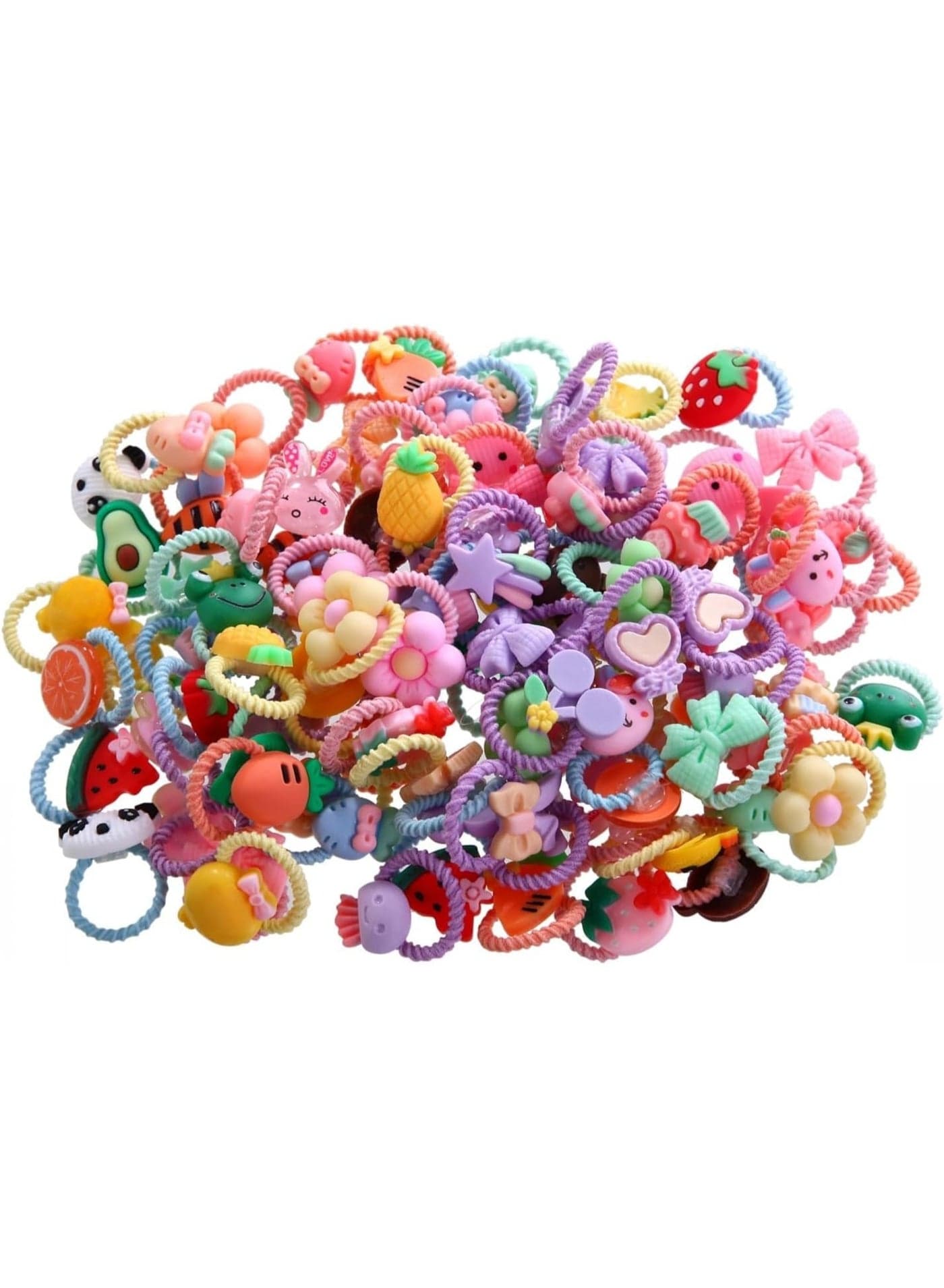 100 Pieces of Mixed Color Elastic Hair Bands for Girls, Soft Elastic Hair Bands, Braided Hair Accessories for Fixers, Soft Hair Band Accessories, Suitable for Girls and Infants, 0.8 Inches