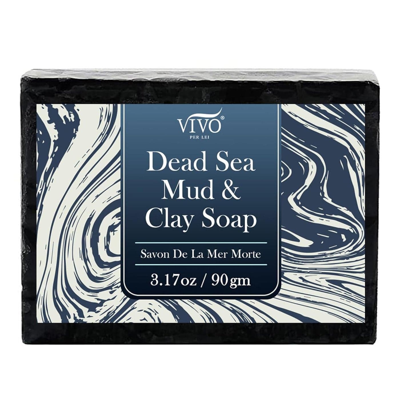 Vivo Per Lei Dead Sea Soap - Dead Sea Mud Soap for Face and Body - Charcoal Soap Bar with Dead Sea Minerals - Cleanse Your Skin Gently - 3.17 Oz