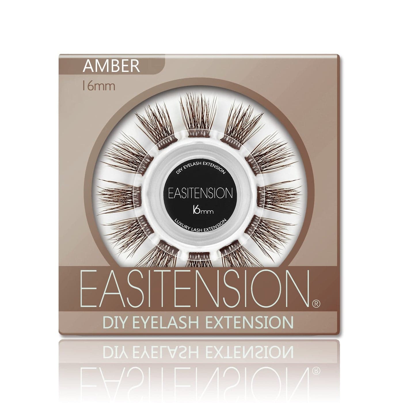 DIY Eyelash Extension 3D Effect Individual Melt Flare Lash Cluster Natural Lashes Set Home Eyelash Extension Lashes Pack 16MMAmber
