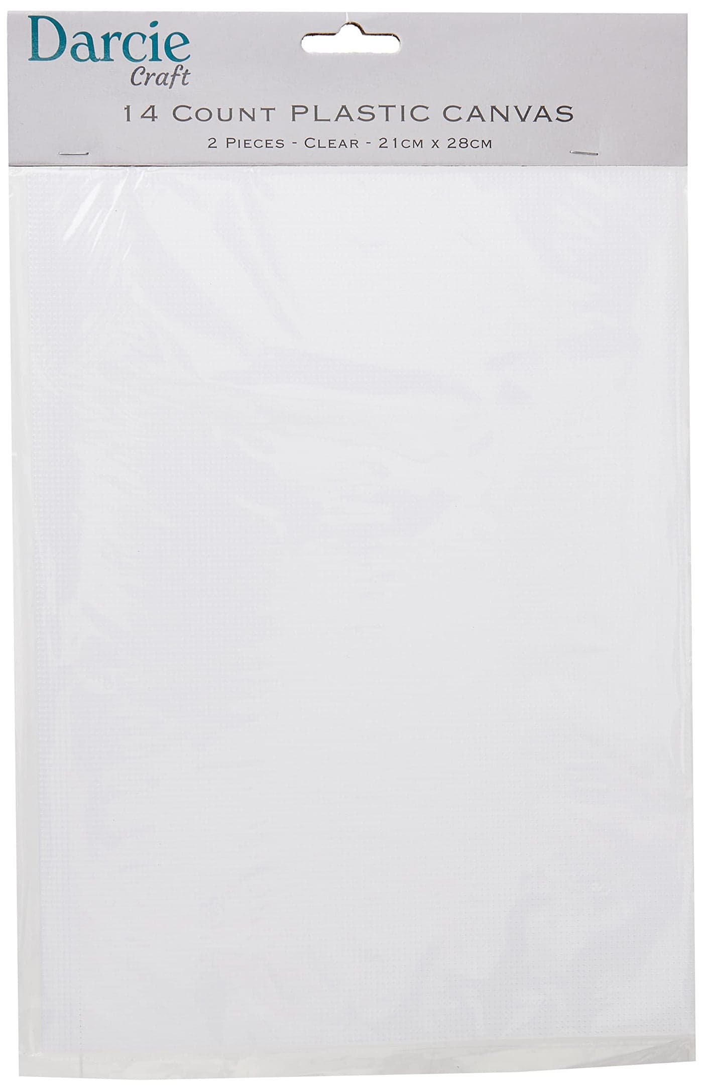 Darice 14 Mesh Clear Plastic Canvas – Create a Variety of Fun Plastic Canvas Crafts Including Bookmarks, Picture Frames, Pins and More – 2 Sheets, 14 Holes Per Inch, 8.25”x11” Per Sheet