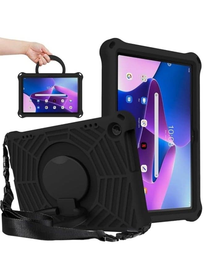 Kids Case Compatible with Lenovo Tab M10 3rd Gen 10.1 inch 2022 (TB-328FU/328XU), Lightweight EVA, with Adjustable Strap, 360° Rotating multi-function Kickstand Cover