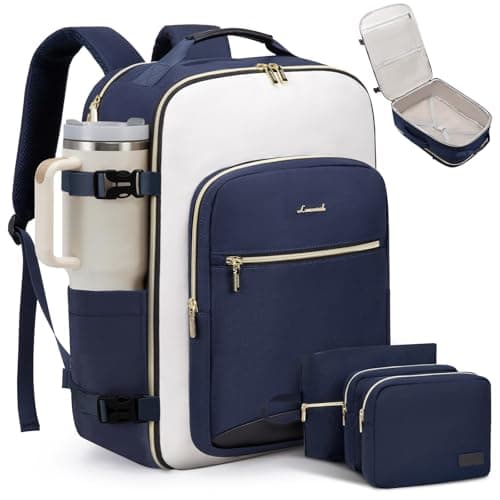 LOVEVOOK Large Travel Backpack for Women & Men, 40L Carry on Backpack for Airplanes, TSA Personal Item Travel Bag fits 17" Laptop, Waterproof Weekender Essentials Airline Approved with 3 Packing Cubes