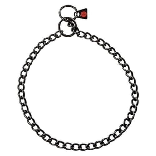 Herm. Sprenger - Black Stainless Steel Choke Dog Training Collar 2.5 mm - Round Links Slip Chain - Small Medium Large Dogs - Show Chain - Made in Germany