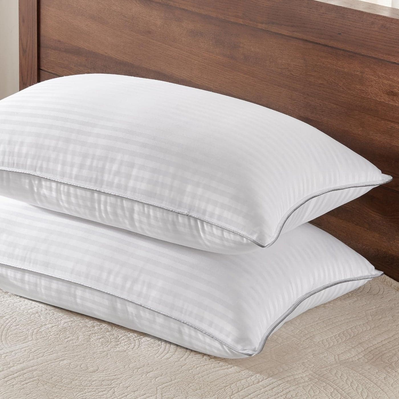 Basic Beyond Standard Pillows Set of 2 Soft 20 x 26 Inches Down Alternative Pillows Standard Size Set of 2 for Back Stomach or Side Sleepers