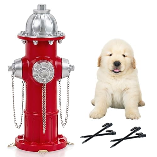 Prefdo Dog Fire Hydrant Pee Post, Puppy Pee Post Training Statue, Indoor Outdoor Fire Hydrant Decor Figurines for Yard Art Garden Lawn, Gift for Fireman (14.5 inch)
