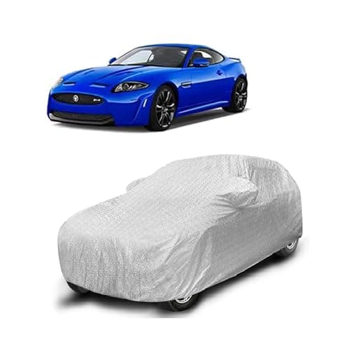 Sulfar 100% Waterproof Car Body Cover Compatible with Mirror for Jaguar XK with Long Lasting Durable Material (Triple Stitched, Full Bottom Elastic, Metallic Silver)