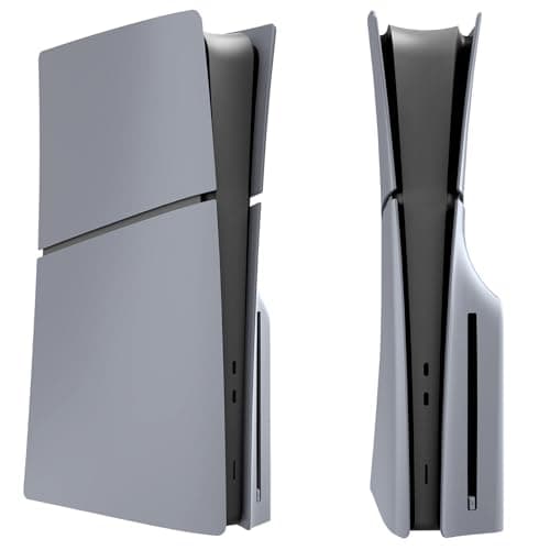 Slim Disc Edition Cover Plates for New PS5 Slim Console, Shell Panels Compatible with New PlayStation 5 Slim Accessories Protective Replacement Faceplate (Grey)