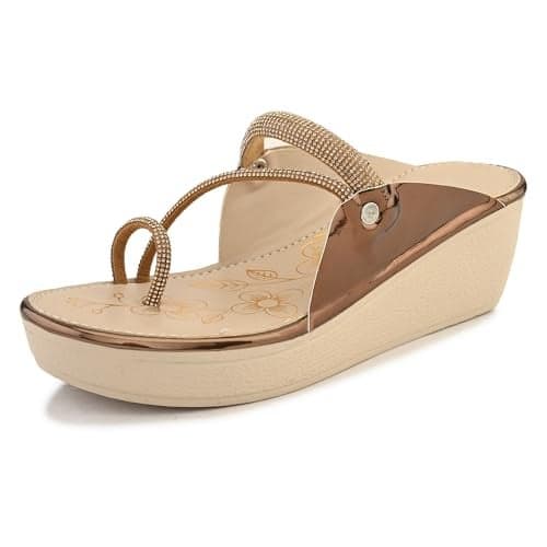 Centrino Women's Wedge Heel Sandals | Stylish Slip-On Sandals for Ladies | Soft Cushioned Footbed for Comfort | Elegant & Trendy Design | Lightweight and Durable Fashion Footwear 9409-3
