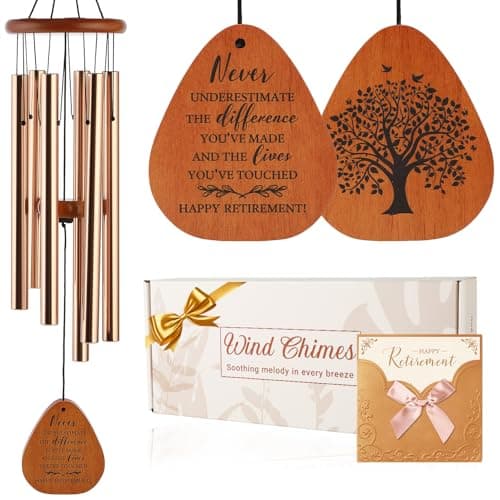 AMBOBE Retirement Gift for Woman Men, 32" Wind Chimes Retirement Gifts, Happy Retirement Gifts for Women Coworker Boss Teachers Nurses Friends, Going Away Farewell Gift Ideas Retirement Decorations