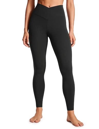 CRZ YOGA Butterluxe Crossover Waist Leggings 28 Criss Cross Full Length Workout Athletic Womens Yoga Pants Black XLarge