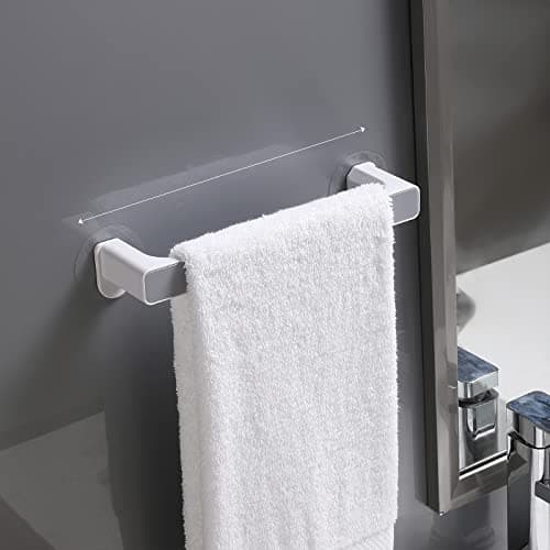 Wolpin Self Adhesive Towel Hanger for Bathroom | Plastic Towel Holder Stand/Rack | Wall Mounted Towel Bar & Bathroom Accessories (25.7 cm)
