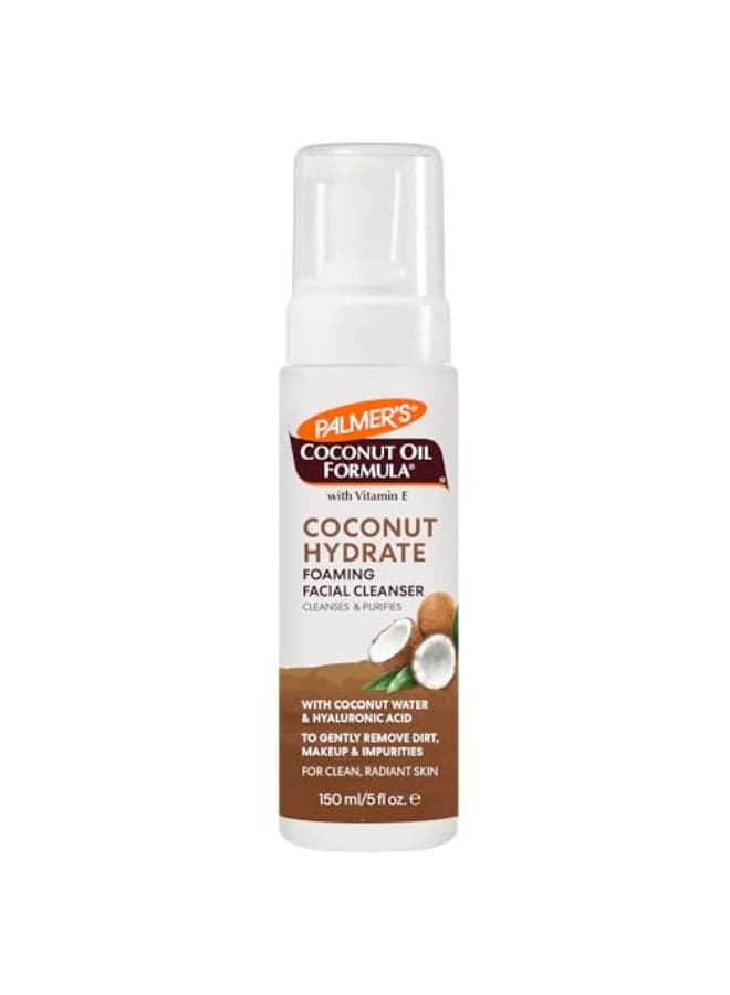Palmers Coconut Oil Formula Coconut Hydrate Foaming Facial Cleanser 5 Fl Oz Face Wash with coconut water Hyaluronic Acid Vitamin E Gentle Cleansing Purifying Moisturizing Skin Care
