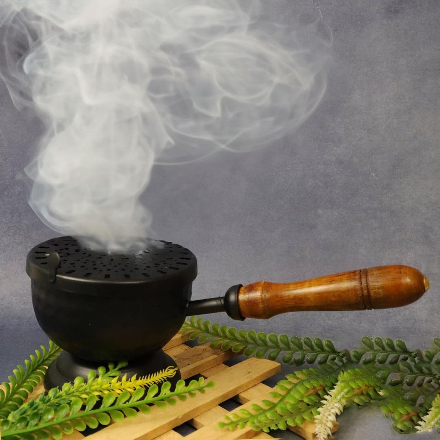Putrika Dhoop Dhuna Loban Sambrani Karpoor Bakhoor Dani Incense Aroma Diffuser Haran SamgiriCamphorStandHolderIronHomeOfficePoojaPujaRoomCharcoalPlanter Burner 21cm