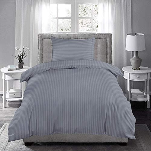 RRC Super Soft Microfiber Cotton Satin Striped Bedsheet with 1 Pillow Cover - Single Bedsheet Size 60x90(Inches) Pillow Cover 17X27(Inches)