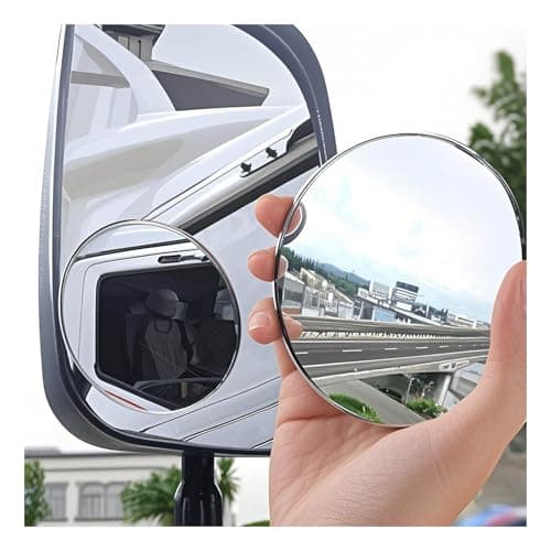 2Pcs Large Stickon Blind Spot Car Mirror 375 Inch NonAdjustable Big Round Convex Rear View Mirrors HD Glass Blindspot Convex Rearview Mirror for Car an SUV and Trucks