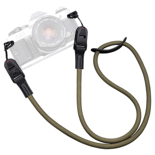 VKO Camera Strap Rope,Quick Release Vintage Cute QD Nylon Neck Shoulder Straps for Photographers Film DSLR-Green