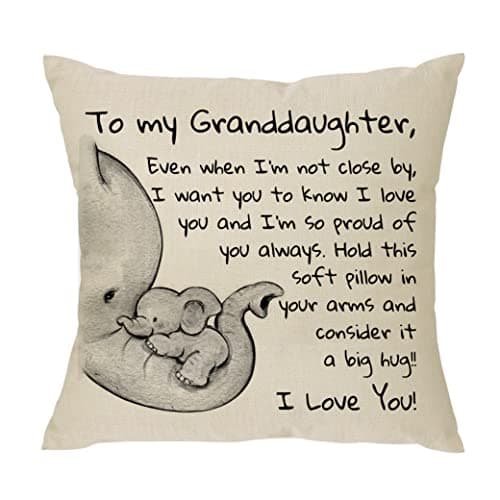 Granddaughter Gift From Nana Grandpa - Even When I'm Not Close by I Want You to Know I Love You and I Am So Proud of You-Reminder Gift for Women Lady Girls Granddaughter Throw Pillow Cover Pillowcase
