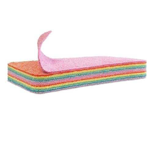 Automaze Rainbow Dish Cleaning Sponge Rainbow Rag, Reusable Double Sided Dish Sponge 12-Layer Microfiber Cloth Scrub Sinks,Pots, Pans for Car, Glass, Furniture Kitchen Scrubber for Dishes (1)