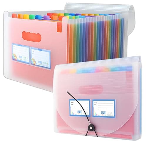 SPS A4 Expanding File Folder – 24 Pockets | Transparent | High Capacity | Secure Elastic Closure | Fits A4 & Letter Size | Waterproof & Durable | Accordion File Organizer