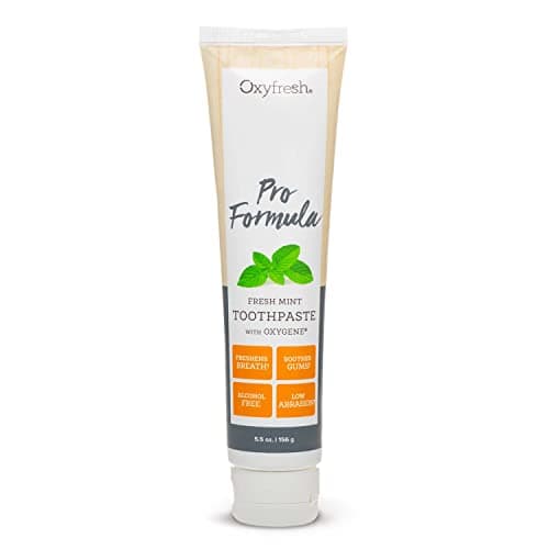 Oxyfresh Pro Formula Fresh Mint Toothpaste Gentle Low Abrasion Cosmetic Fluoride Free Formula Great for Sensitive Teeth and Gums with Natural Essential Oils 55 oz