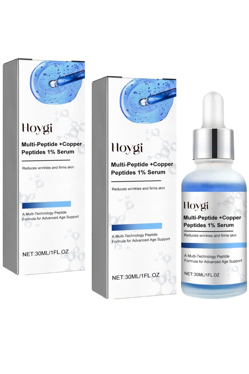 2-Pack Peptide Serum 30ml, Reduces Wrinkles, Smooth Fine Line, Enhances Skin Elasticity and Anti Aging Treatment for All Skin Types