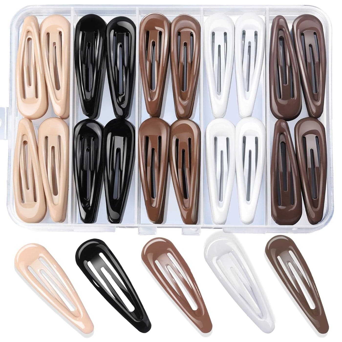 Teenitor 50Pcs Snap Hair Clips2 Inch Hair Barrettes Hair Clips For Women Metal Snap Hair Clips Mixed Color Hair Barrettes For Women Hair Snap Clips 5 Colors