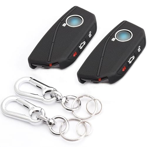 SUGOPADEN Silicone Key Fob Cover Compatible with BMW 2025 2026 X3 X5 X1 X7 I5 X6 I7 IX XM 2 Pack Car Key Protector Case with Keychains Black