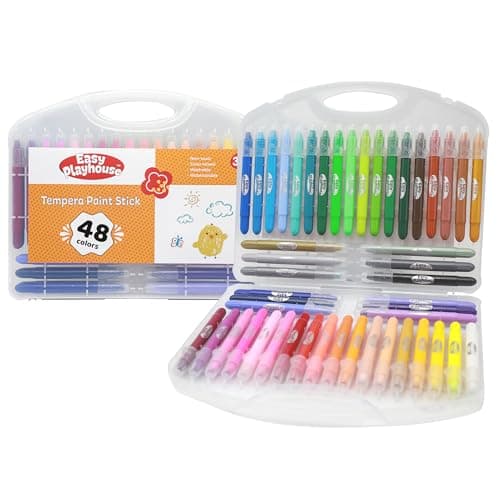 Easy Playhouse Tempera Paint Sticks 48pk Vibrant Color Set NonToxic No Mess Washable Water Soluble Quick Drying ArtCraft Supplies Kids 3